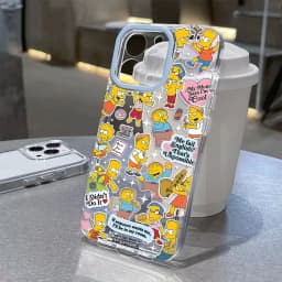 Cartoon cute simpsons Phone Case For iPhone 16e 15 14 13 12 11 Mini Pro Max X XR XSMax 7 8 Plus Transparent Soft TPU Back Cover