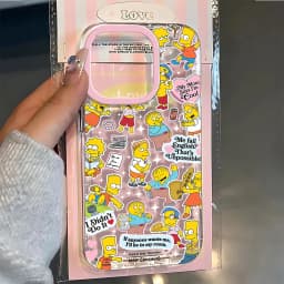 Cartoon cute simpsons Phone Case For iPhone 16e 15 14 13 12 11 Mini Pro Max X XR XSMax 7 8 Plus Transparent Soft TPU Back Cover