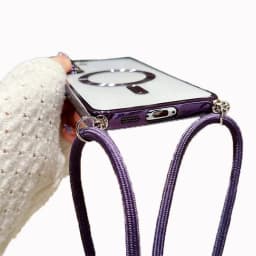 Transparent silicone magnetic case for Samsung S25 S24 S23 Ultra A56 A55  A36 A16 A26 Cross necklace rope wireless charge cover