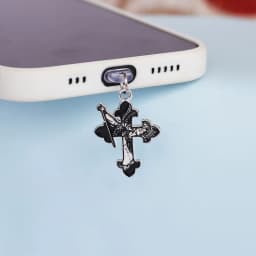Mobile Phone Dust Plug Pendant Accessories Decoration Heart-shaped Double Snake Love Skull Cross For Iphone Type-c Port