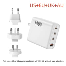 New 140W Multi-Port GaN Charger PD3.1 3C1A Super Fast Charging Head Compact Portable for Mobile Phones