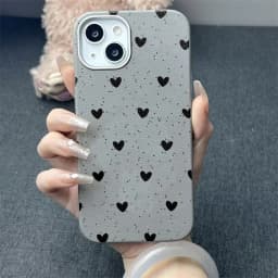 Cool Black Little Heart Leather Texture Phone Case for Xiaomi Redmi Note 14 13 12 11 10 Pro Plus 12S 11S Redmi 12 13C 14C Cover