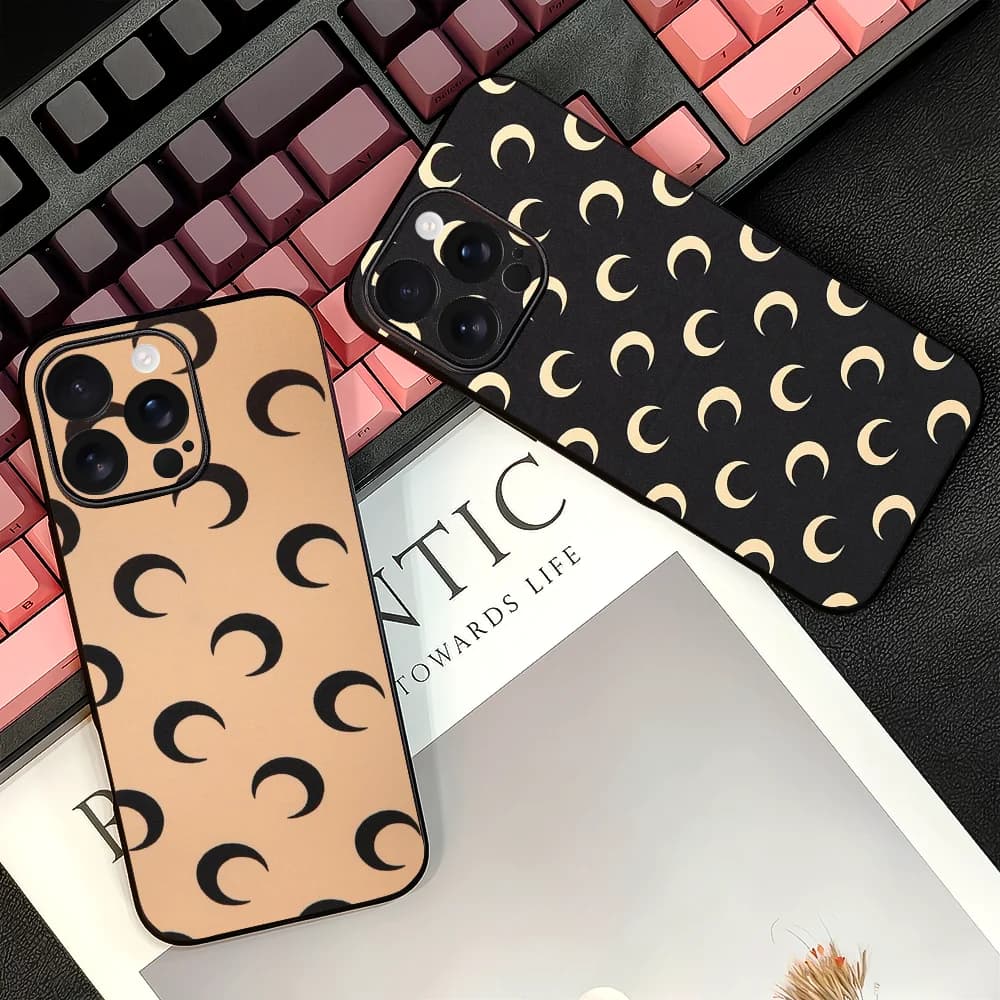 Crescent M-Marines Serre Design Phone Case For iPhone 16 15 14 13 12 11 PRO MAX PLUS Mini TPU Soft to Skin-friendly case