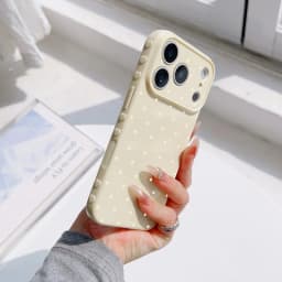 Simple Polka Dot Phone Case For iPhone 17 Pro 16 Plus 15 pro 14 13 Pro Max 12 11 Heart Side Shockproof Soft TPU Cute Girly Cover