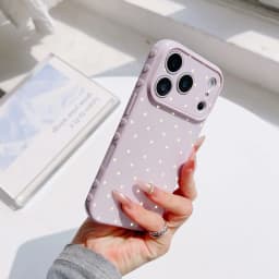 Simple Polka Dot Phone Case For iPhone 17 Pro 16 Plus 15 pro 14 13 Pro Max 12 11 Heart Side Shockproof Soft TPU Cute Girly Cover
