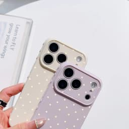 Simple Polka Dot Phone Case For iPhone 17 Pro 16 Plus 15 pro 14 13 Pro Max 12 11 Heart Side Shockproof Soft TPU Cute Girly Cover