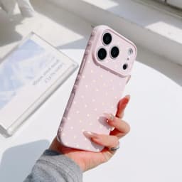 Simple Polka Dot Phone Case For iPhone 17 Pro 16 Plus 15 pro 14 13 Pro Max 12 11 Heart Side Shockproof Soft TPU Cute Girly Cover