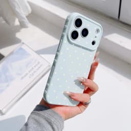 Simple Polka Dot Phone Case For iPhone 17 Pro 16 Plus 15 pro 14 13 Pro Max 12 11 Heart Side Shockproof Soft TPU Cute Girly Cover
