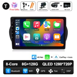 Android 16 For Fiat Fiorino Qubo Citroen Nemo Peugeot Bipper 2008 - 2017 Carplay Auto QLED Screen 4G Car Radio Multimedia Player