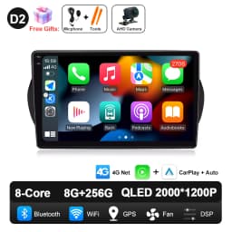 Android 16 For Fiat Fiorino Qubo Citroen Nemo Peugeot Bipper 2008 - 2017 Carplay Auto QLED Screen 4G Car Radio Multimedia Player