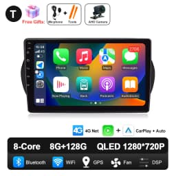 Android 16 For Fiat Fiorino Qubo Citroen Nemo Peugeot Bipper 2008 - 2017 Carplay Auto QLED Screen 4G Car Radio Multimedia Player