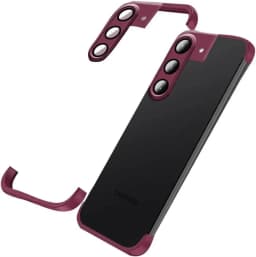 Built-in Camera Lens Protector Frameless Silicone Bumper Case for Samsung Galaxy S23 S24 Plus S22 Ultra S24+ Shockproof Cover