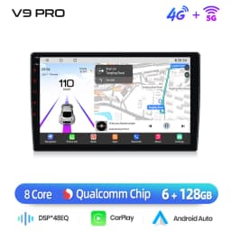 Junsun Qualcomm 8-Core 360 Camera Wireless CarPlay Android Auto Car Radio for Toyota Corolla Verso 2004-2009 GPS