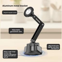Universal Angle Adjustment Vacuum Suction Metal Cantilever Magnetic Stand for All Phones/Tablets Desktop & Wall-Mounted Use