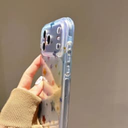 Transparent Gradient Stars Phone Case For iPhone 17 Pro Max 16 15 14 Pro Max 17 Pro Gilded IMD Ultra Thin Shockproof Cover