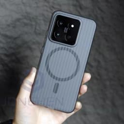 Luxury Corrugated Pattern Magnetic Wireless Matte Case For Magsafe For Xiaomi 13 Pro 14 15 Ultra Redmi K60 K70 Clear Cover