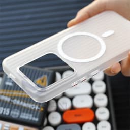 Luxury Corrugated Pattern Magnetic Wireless Matte Case For Magsafe For Xiaomi 13 Pro 14 15 Ultra Redmi K60 K70 Clear Cover