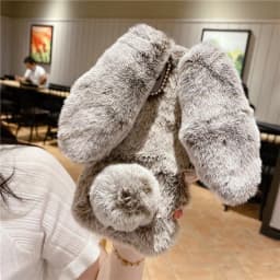 Soft Plush Phone Case for Samsung Galaxy S24 S23 S22 Ultra S21 S20 Fe S10 S9 S8 Note 20 Furry Rabbit Bunny Warm Furd Hair Cover