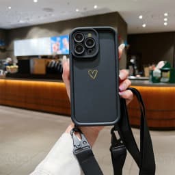 Luxury Crossbody Lanyard Cord Rope Cute Love Heart Soft Case For iPhone 17 16 15 14 Pro Max 13 12 11 X 7 8 Plus Shockproof Cover