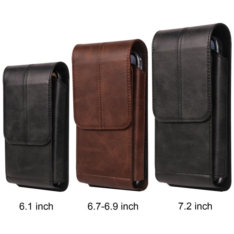For iphone 17/17Pro/16Pro Max/16Plus/15/15Pro/14Pro Max/14Pro/14/13/12 Luxury Leather Belt Clip Case Men Mobile phone Waist Bag