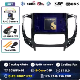 Android 16 Carplay Car Radio For Mitsubishi Pajero Sport 3 L200 5 Triton 3 2015-2019 Multimedia Video Player GPS Stereo 2Din DVD