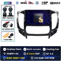 Android 16 Carplay Car Radio For Mitsubishi Pajero Sport 3 L200 5 Triton 3 2015-2019 Multimedia Video Player GPS Stereo 2Din DVD