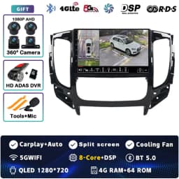 Android 16 Carplay Car Radio For Mitsubishi Pajero Sport 3 L200 5 Triton 3 2015-2019 Multimedia Video Player GPS Stereo 2Din DVD