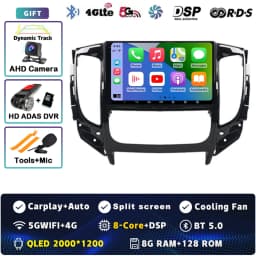 Android 16 Carplay Car Radio For Mitsubishi Pajero Sport 3 L200 5 Triton 3 2015-2019 Multimedia Video Player GPS Stereo 2Din DVD