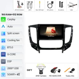 Android 16 Carplay Car Radio For Mitsubishi Pajero Sport 3 L200 5 Triton 3 2015-2019 Multimedia Video Player GPS Stereo 2Din DVD