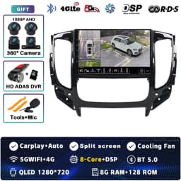 Android 16 Carplay Car Radio For Mitsubishi Pajero Sport 3 L200 5 Triton 3 2015-2019 Multimedia Video Player GPS Stereo 2Din DVD