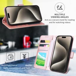 Wallet Card Slot Photo Frame Kickstand Magnetic Flip Leather Case For iPhone 15 Pro Max 14 Plus 13 12 11 XS XR SE 2022 8 7 Cover