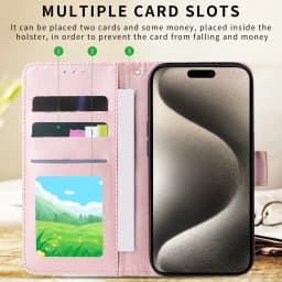 Wallet Card Slot Photo Frame Kickstand Magnetic Flip Leather Case For iPhone 15 Pro Max 14 Plus 13 12 11 XS XR SE 2022 8 7 Cover
