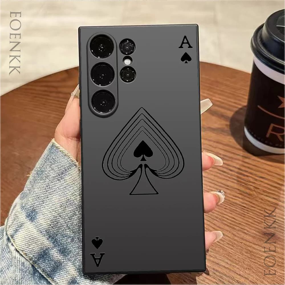 Poker Pattern Phone Case For Samsung Galaxy S25 S24 S23 S22 S21 S20 Ultra Plus FE A15 30 20 A53 A71 A72 5G Silicone Soft Cover