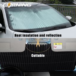 Car Retractable Windshield Sunshade with Suction Cups Folding Front Rear Window Sun Shade Summer UV Blocking Sun Protective