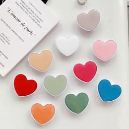 Universal Heart Shaped Phone Socket Holder Finger Grip Bracket Support Telephone for IPhone 15 14 13 Samsung Pocket Socket Stand
