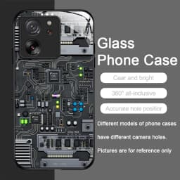 Creative Mechanical Circuit Board Pattern Glass Phone Case for Motorola Moto G85 G84 G75 G55 Edge 50 Fusion 40 Neo 30 Pro Cover