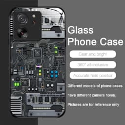 Creative Mechanical Circuit Board Pattern Glass Phone Case for Motorola Moto G85 G84 G75 G55 Edge 50 Fusion 40 Neo 30 Pro Cover