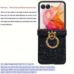 Luxurious Shiny Diamond Rhinestone Glitter Ring Buckle Case For Samsung Galaxy Z Flip 8 7 6 5 4 3 Protective 3-PIECE Back Cover