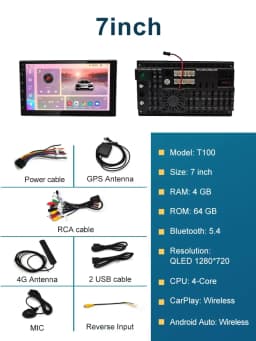 STWEI 1DIN android13 QLED 2K Screen Car Radio 7/9/10inch Universal Host Players Topway T100 TS18 TS10 For hyundai Suzuki Ford