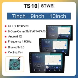 STWEI 1DIN android13 QLED 2K Screen Car Radio 7/9/10inch Universal Host Players Topway T100 TS18 TS10 For hyundai Suzuki Ford