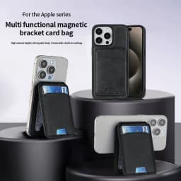 Magsafe Magnetic Leather Wallet Holder Case For iPhone 16 15 14 13 12 Pro Max Mobile Phone Holder Card Bag Covers Accessories