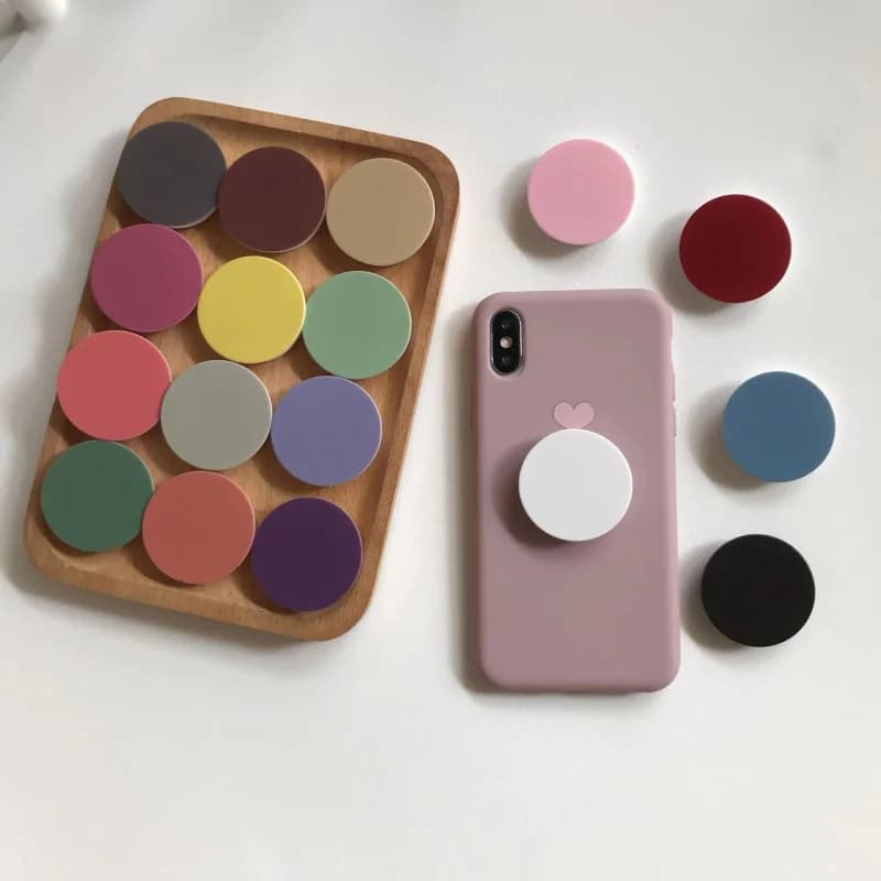 1/2/4Pcs Round Solid Color Foldable Finger Ring Solid Grip Toks Phone Holder for Samsung Support Socket Pocket Grip Tok Bracket