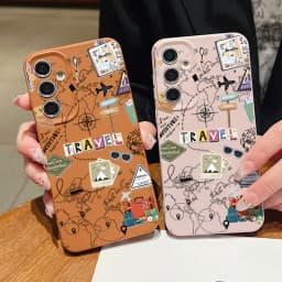 Air Line Travel Label Case For Samsung Galaxy S24 S25 Ultra S23 S22 Plus S21 FE A15 A16 A25 A26 A34 A35 A36 A54 A55 A56 5G Capa