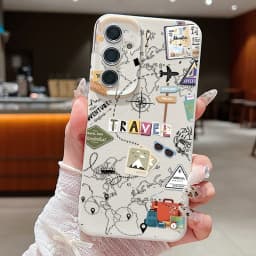 Air Line Travel Label Case For Samsung Galaxy S24 S25 Ultra S23 S22 Plus S21 FE A15 A16 A25 A26 A34 A35 A36 A54 A55 A56 5G Capa
