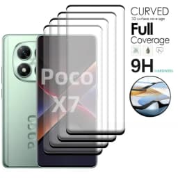 4PCS For Poco X7 Glass Poco X6 Tempered Glass 9H 9H HD Full Curved Cover Phone Protective Screen Protector For Poco X7 PocoX6 X5