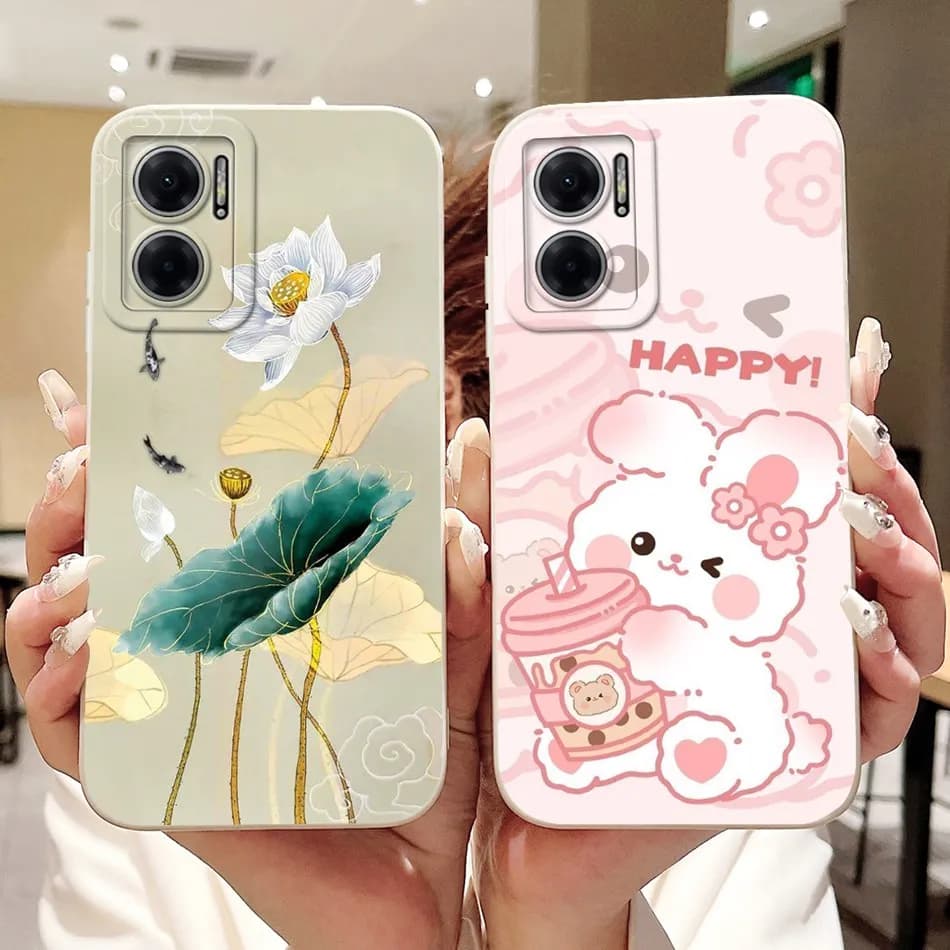 For Xiaomi Redmi 10 5G Elegant Sunflower Tulip Printed Phone Case For Redmi Note 11E Redmi10 5G Soft Silicone Shockproof Cases