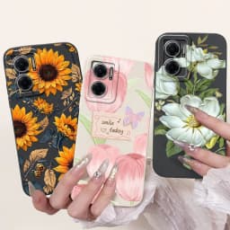 For Xiaomi Redmi 10 5G Elegant Sunflower Tulip Printed Phone Case For Redmi Note 11E Redmi10 5G Soft Silicone Shockproof Cases