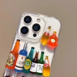 Ins Creative Fun Mini Wine Bottle Phone Case For iPhone 17 16 15 14 13 12 Pro Max Plus Personalised 3D Summer Beer Bottle Shell