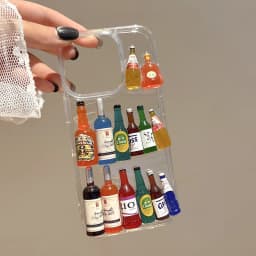 Ins Creative Fun Mini Wine Bottle Phone Case For iPhone 17 16 15 14 13 12 Pro Max Plus Personalised 3D Summer Beer Bottle Shell