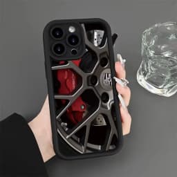 Cool Car Wheel Hub Patterns Phone Case for iPhone 17 16 15 14 13 12 11 Pro/Max/Plus Shock-Proof Rear Cover Anti-Fingerprint